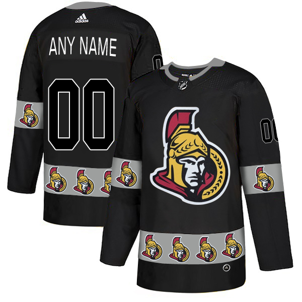 2018 NHL Men Ottawa Senators #00 Customized black jerseys->montreal canadiens->NHL Jersey